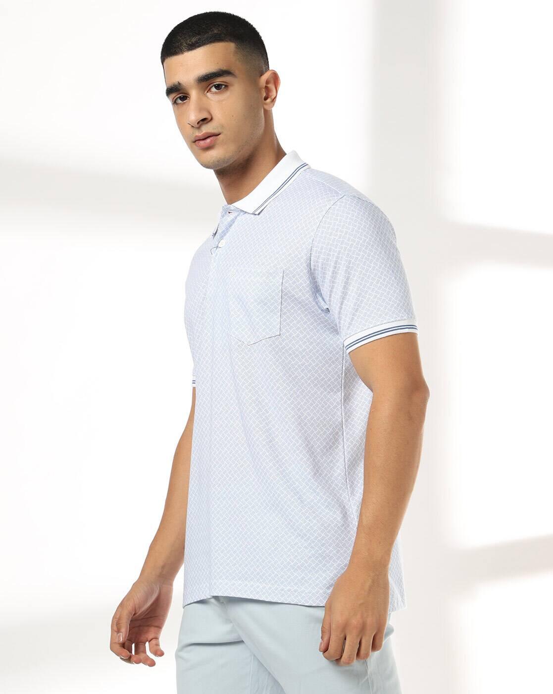 Men Printed Slim Fit Polo T-Shirt with Patch Pocket