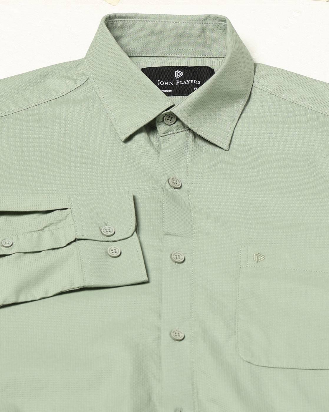 Men Slim Fit Cotton Shirt with Patch Pocket
