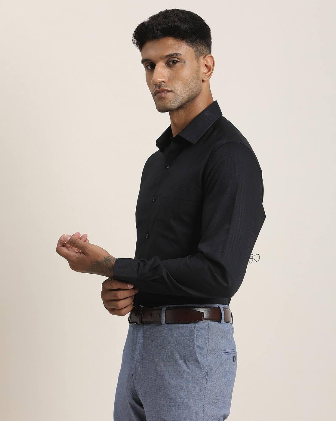 Men Structured Slim Fit Cotton Shirt