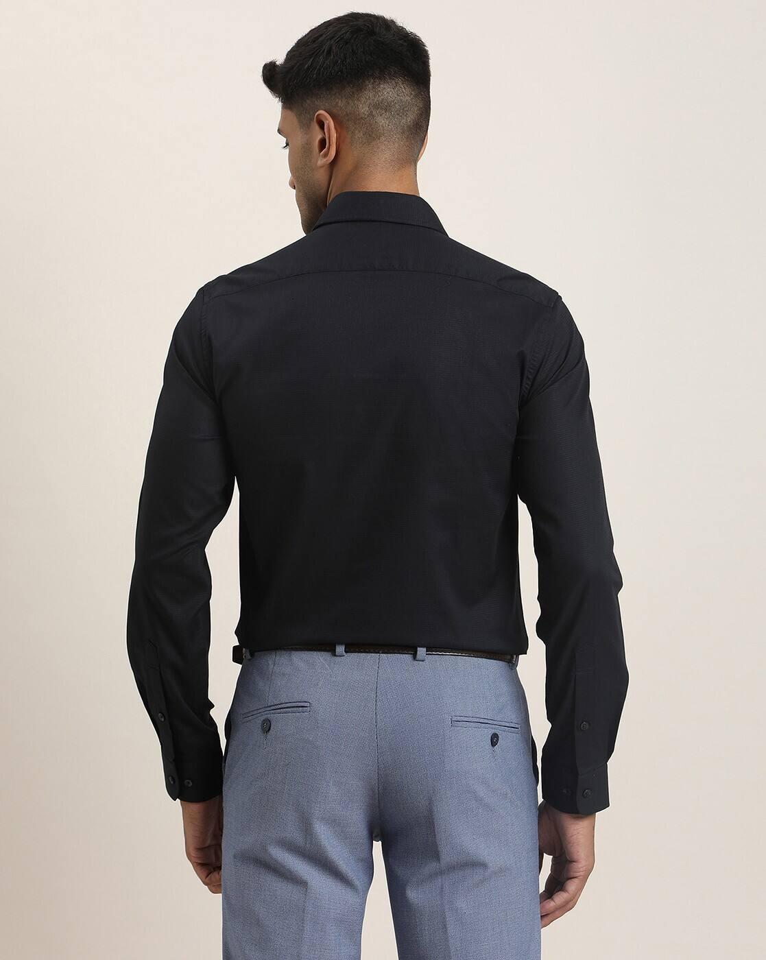 Men Structured Slim Fit Cotton Shirt