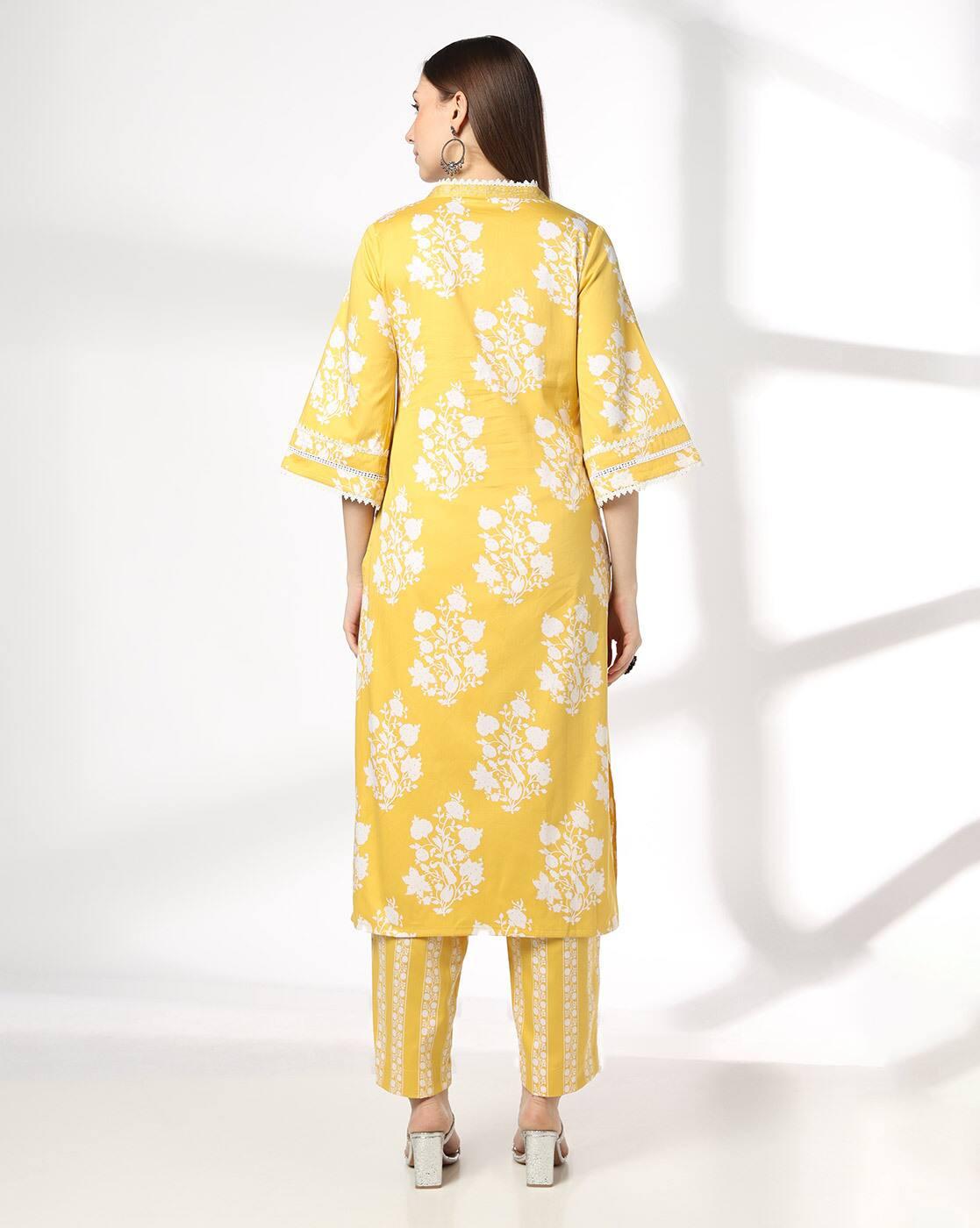 Women Floral Print Straight Kurta & Palazzos Set