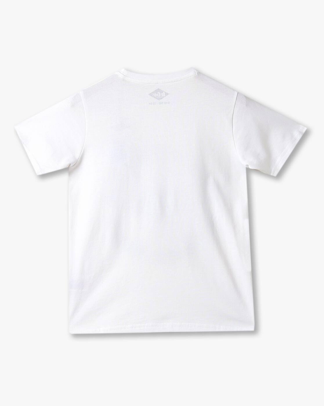 Boys Typographic Print Regular Fit Crew-Neck T-Shirt