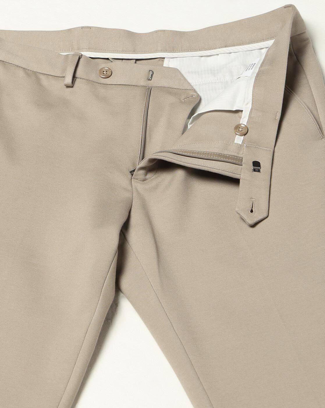 Men Slim Fit Flat-Front Trousers