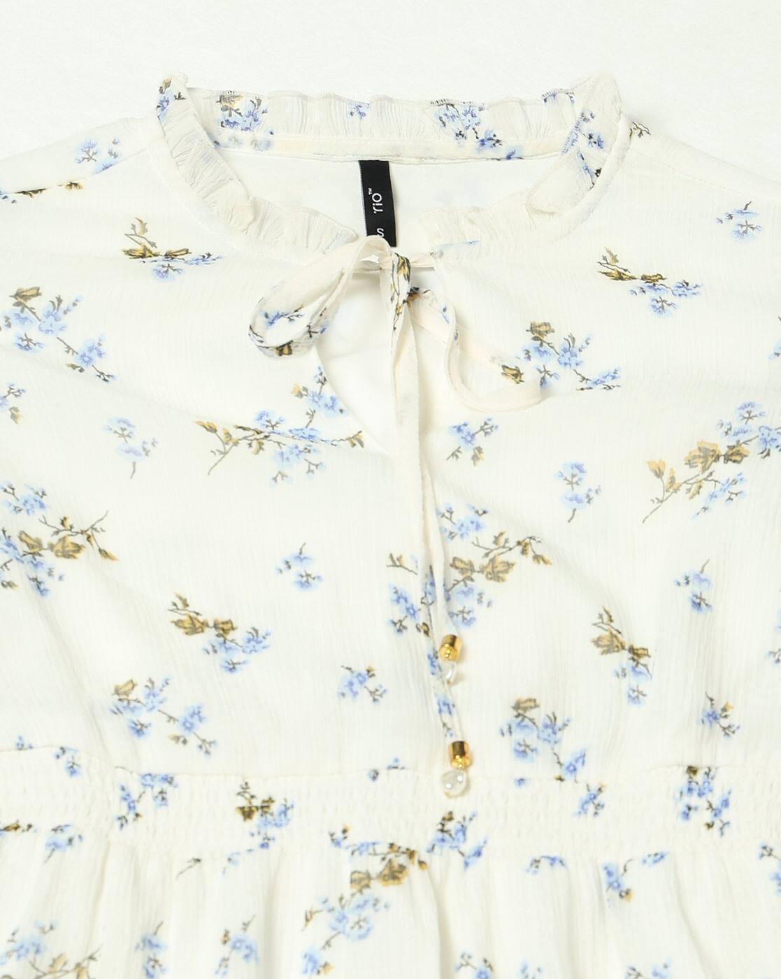 Women Floral Mini Flounce Dress