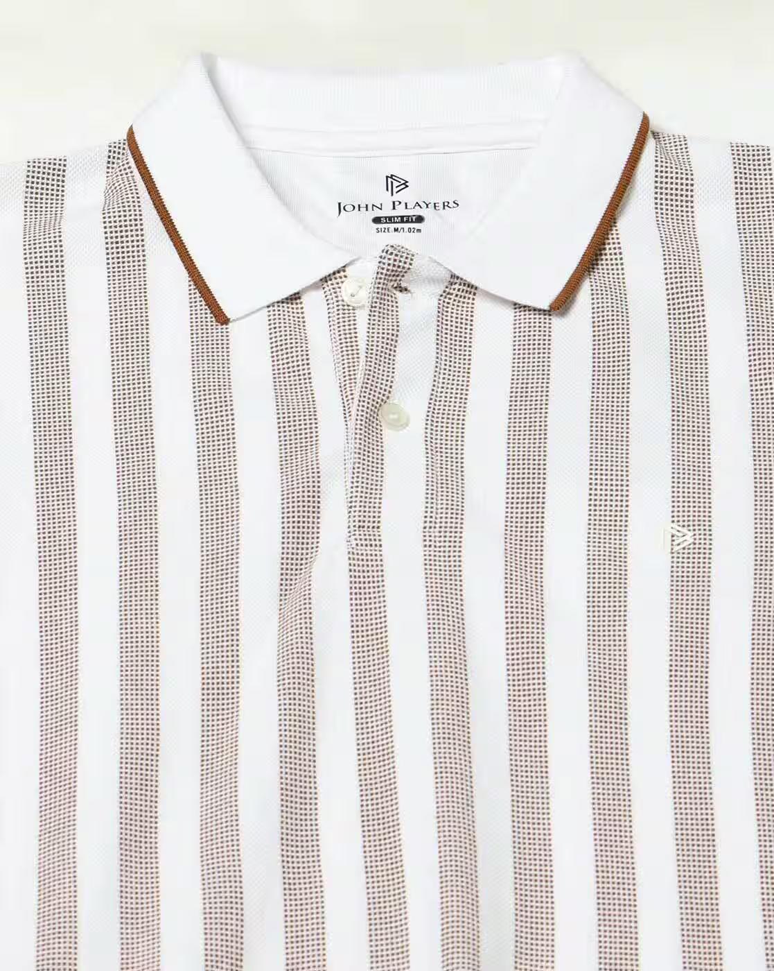 Men Striped Slim Fit Polo T-Shirt