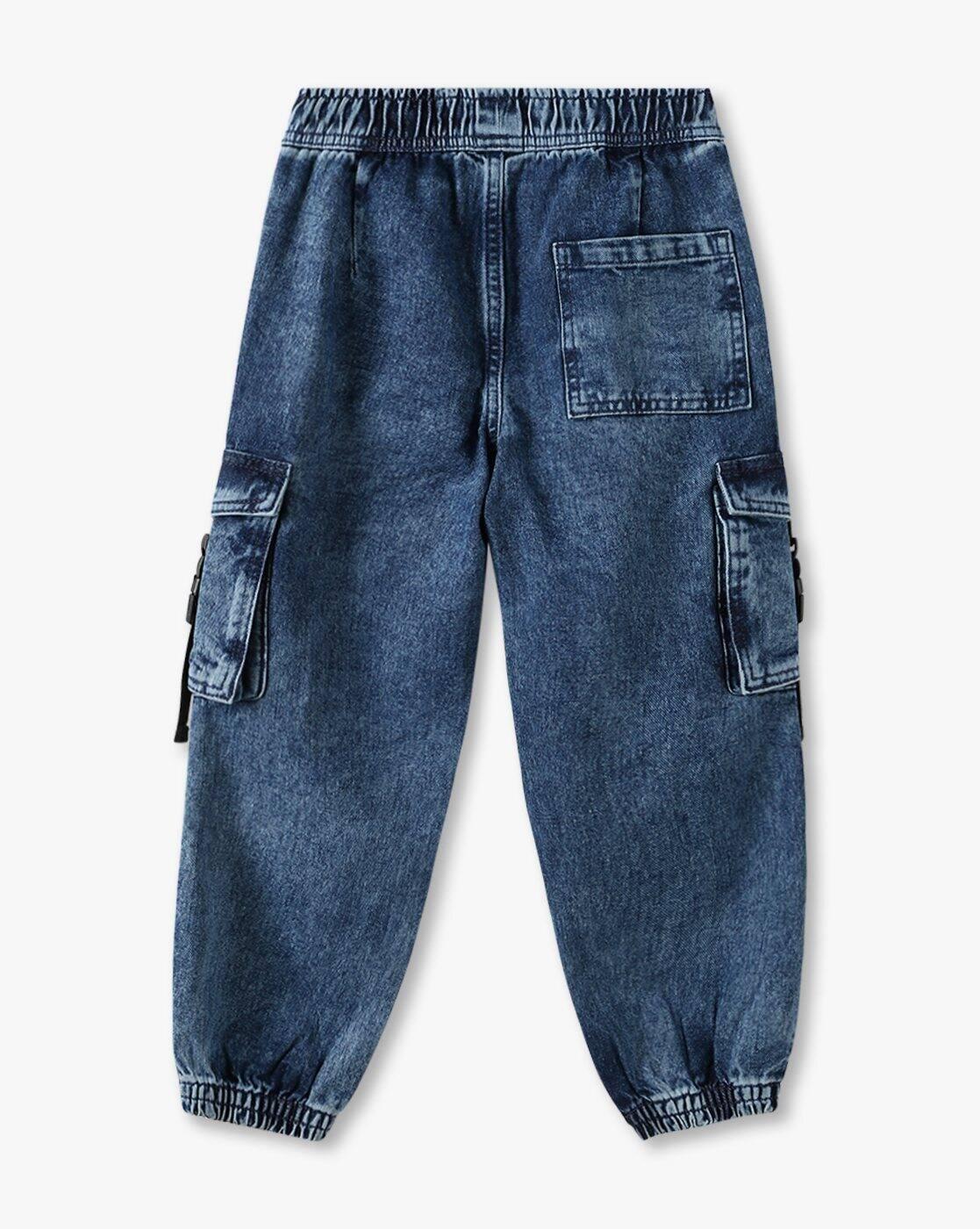 Boys Heavily Washed Crago Jogger Jeans