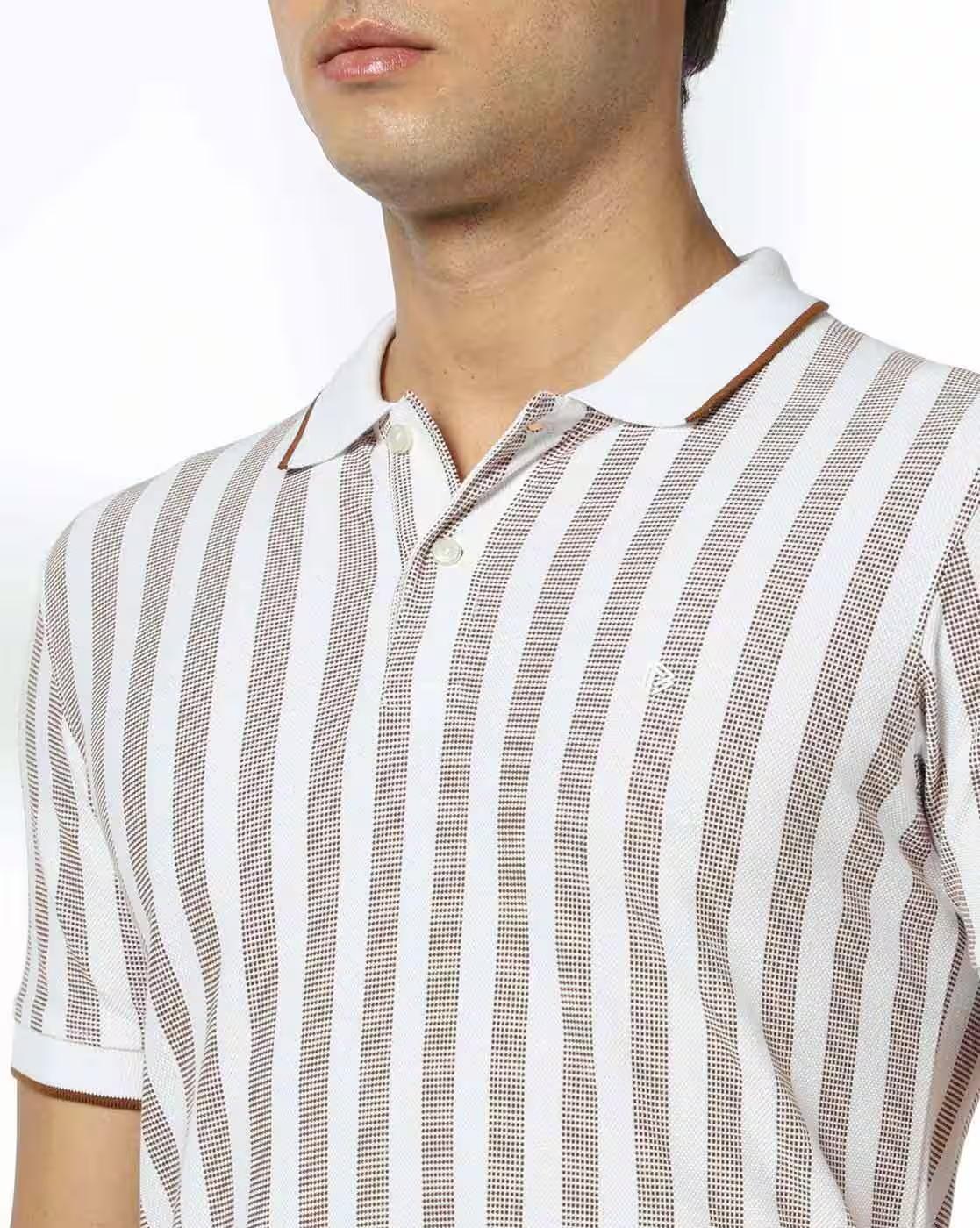 Men Striped Slim Fit Polo T-Shirt