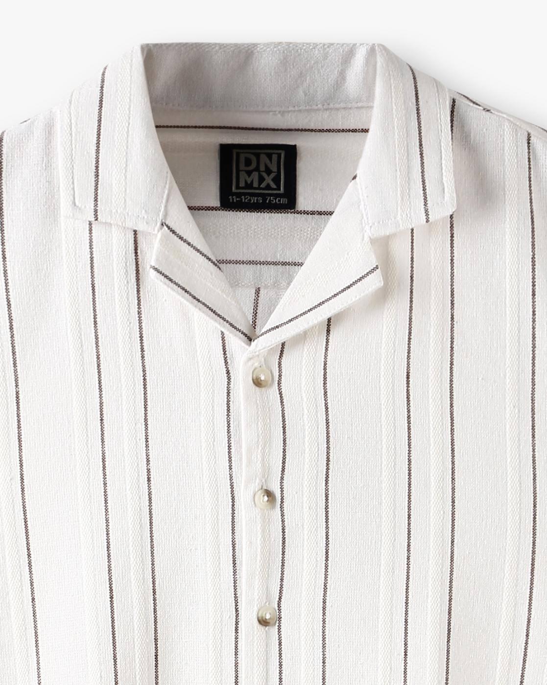 Boys Striped Boxy Fit Shirt