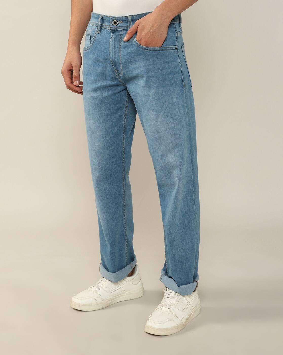 Men Mid-Wash Straight Jeans