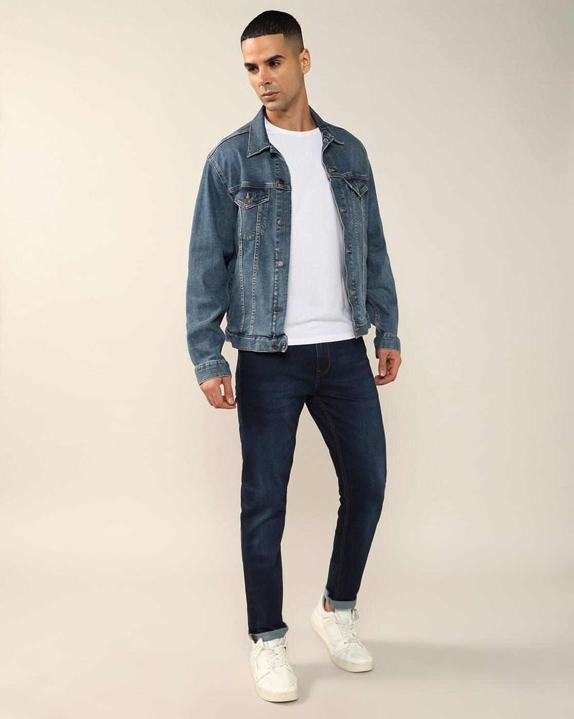 Men Lightly Washed Loose Fit Jeans