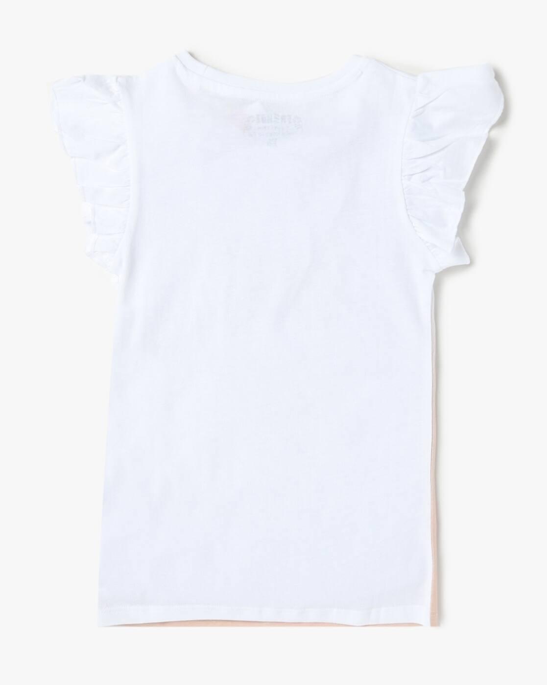 Girls Graphic Print Regular Fit Round-Neck T-Shirt