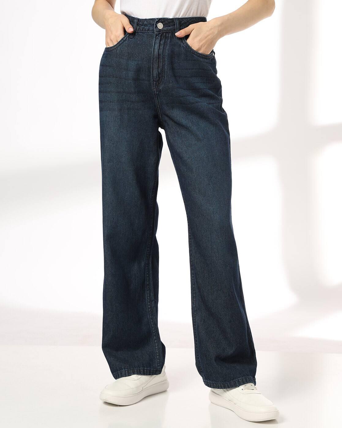 Women Lightly Washed Straight Jeans
