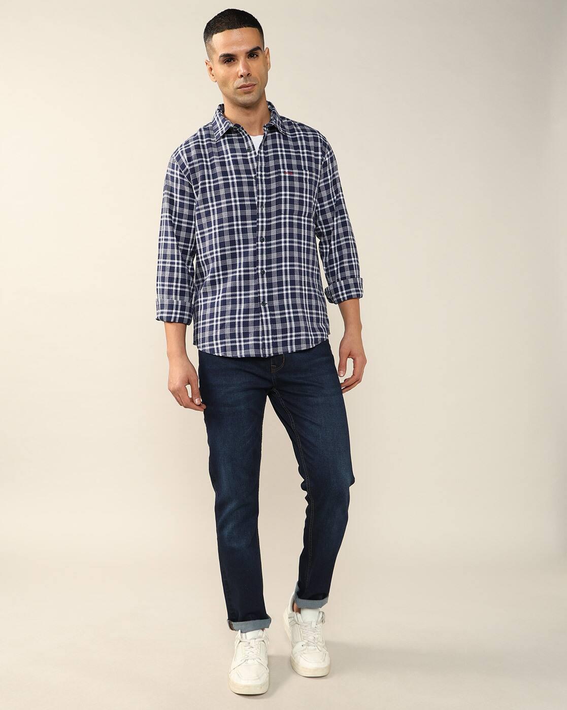 Men Checked Regular Fit Shirt with Patch Pocket