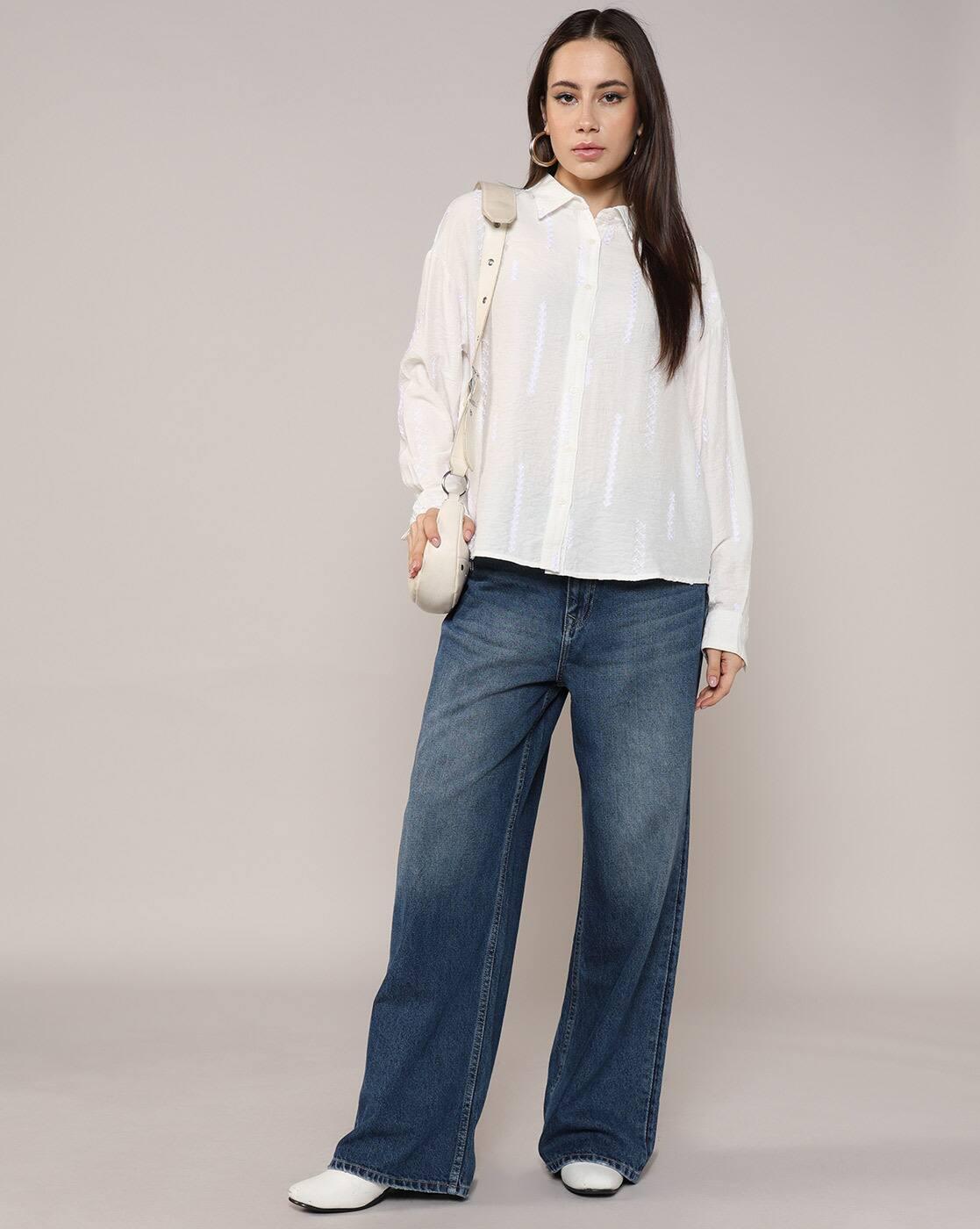 Women All-Over Embroidered Regular Fit Shirt