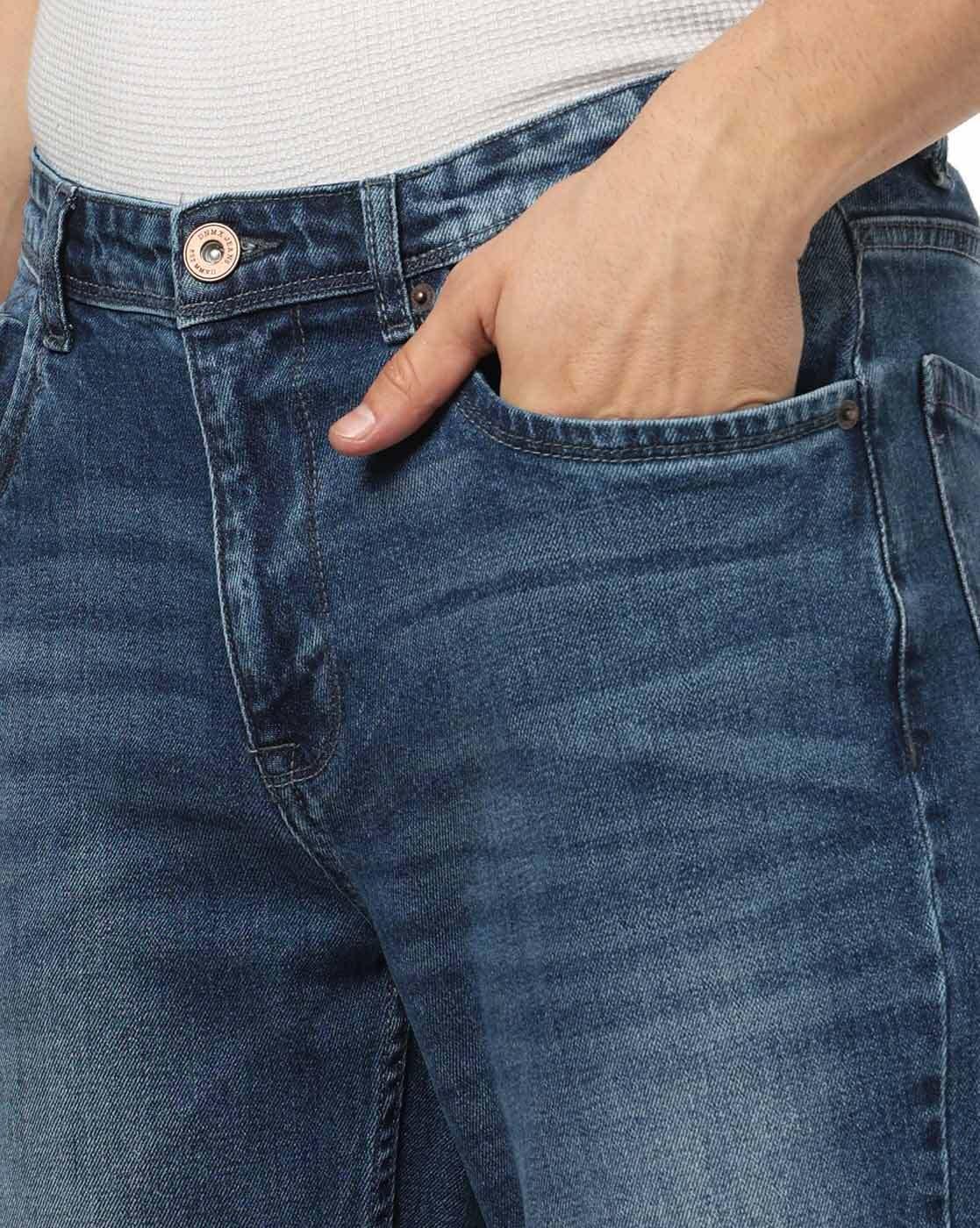 Men Mid-Wash Straight Jeans