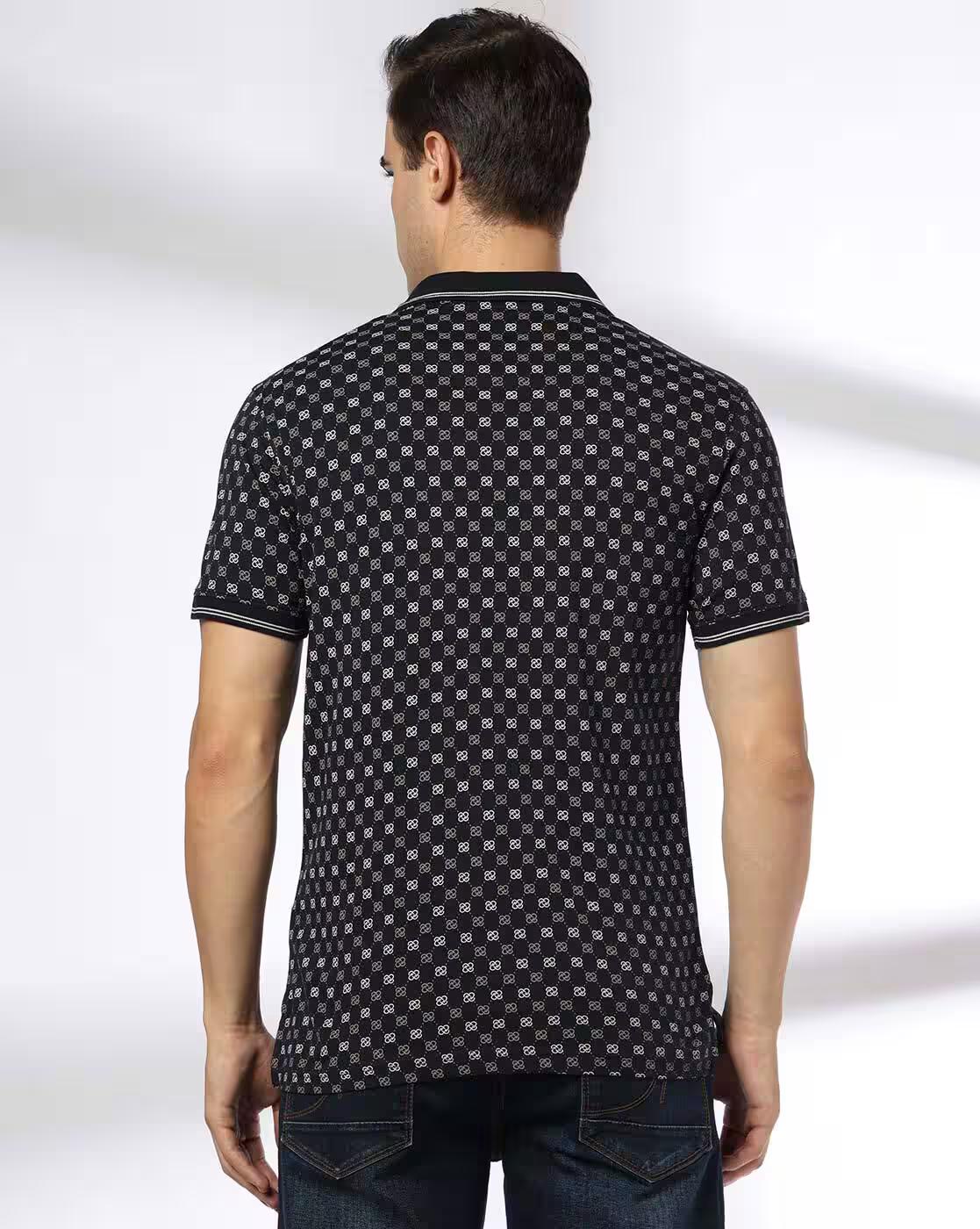 Men All-Over Print Slim Fit Polo T-Shirt with Contrast Tipping