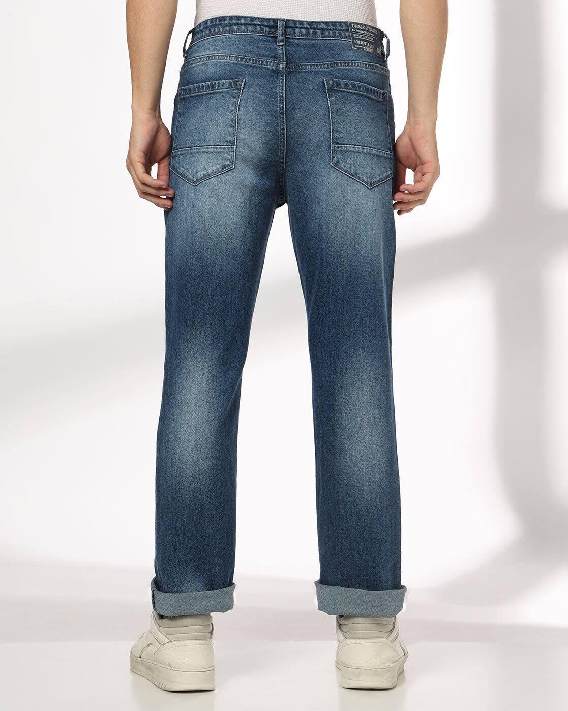 Men Mid-Wash Straight Jeans
