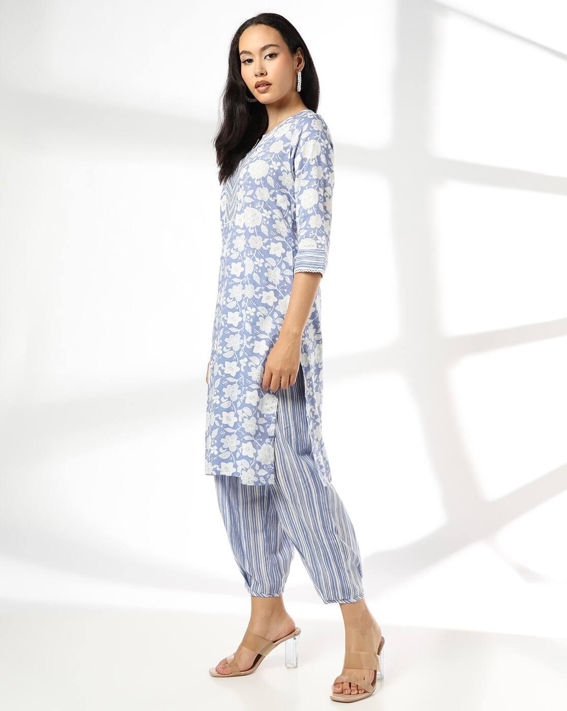 Women Floral Print Straight Kurta & Salwar Pants Set