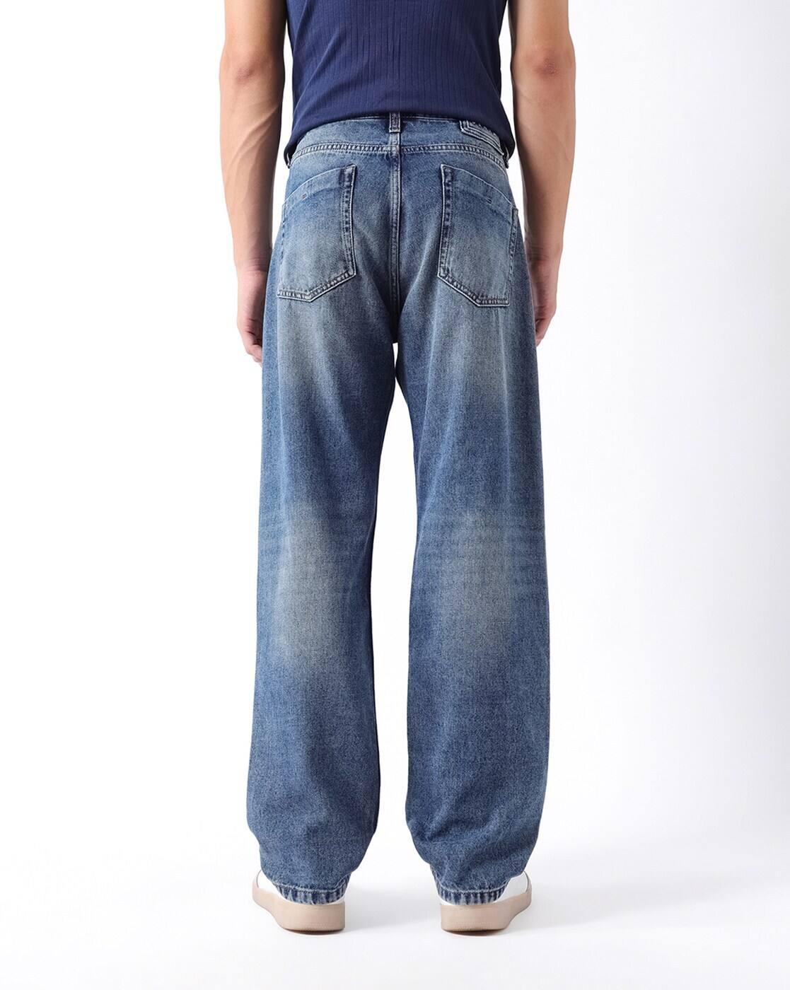 Mid Rise Straight Jeans