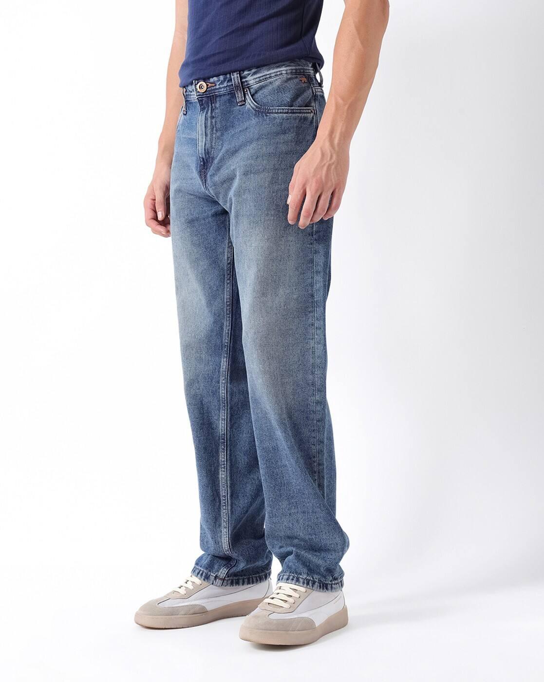 Mid Rise Straight Jeans