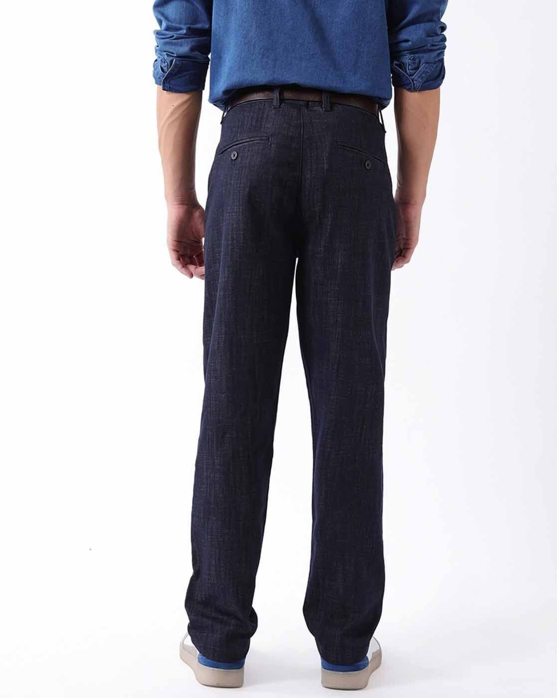 Men Straight Fit Pleated Pants