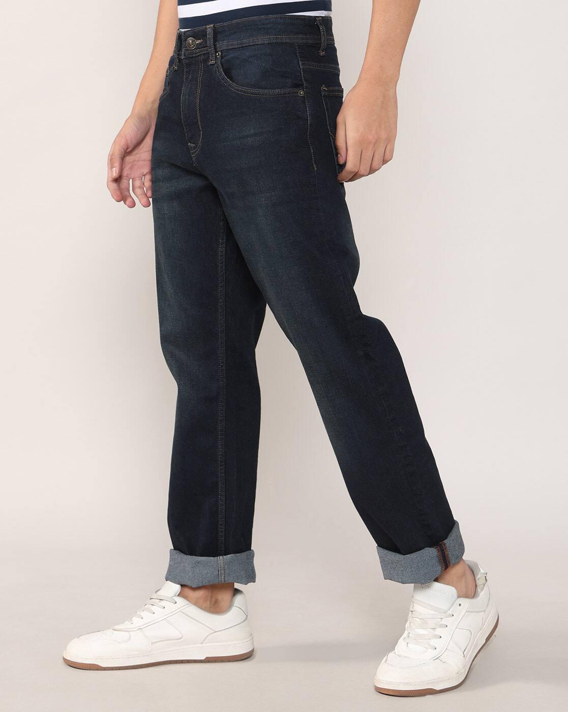 Men Lightly Washed Loose Fit Jeans