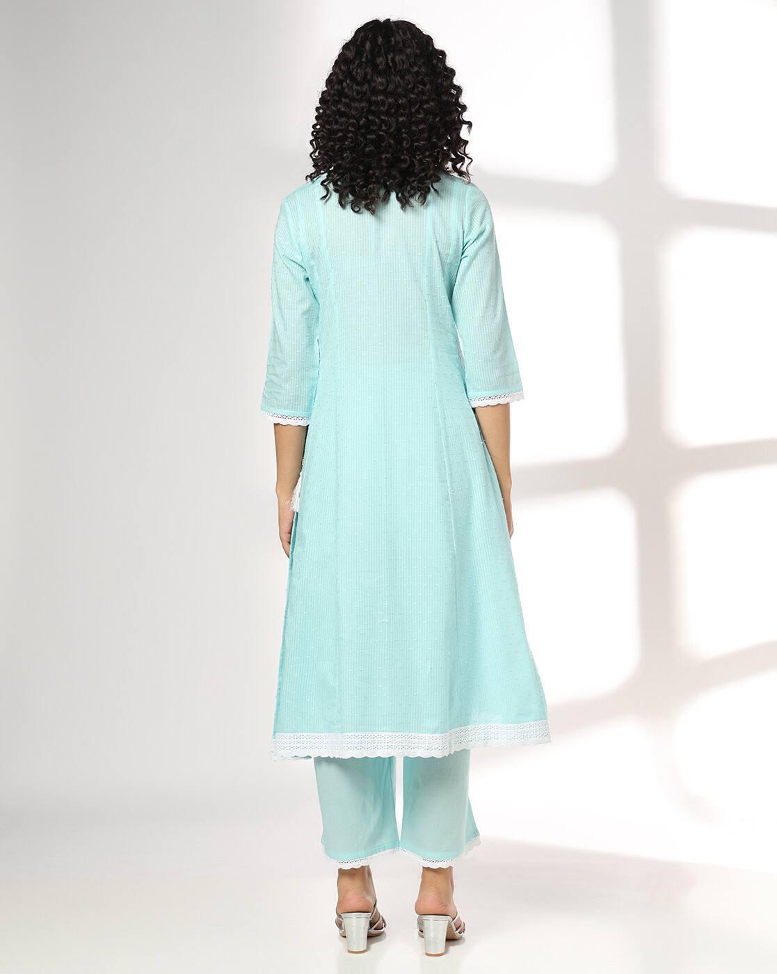 Women Embroidered A-Line Kurta & Pants Set