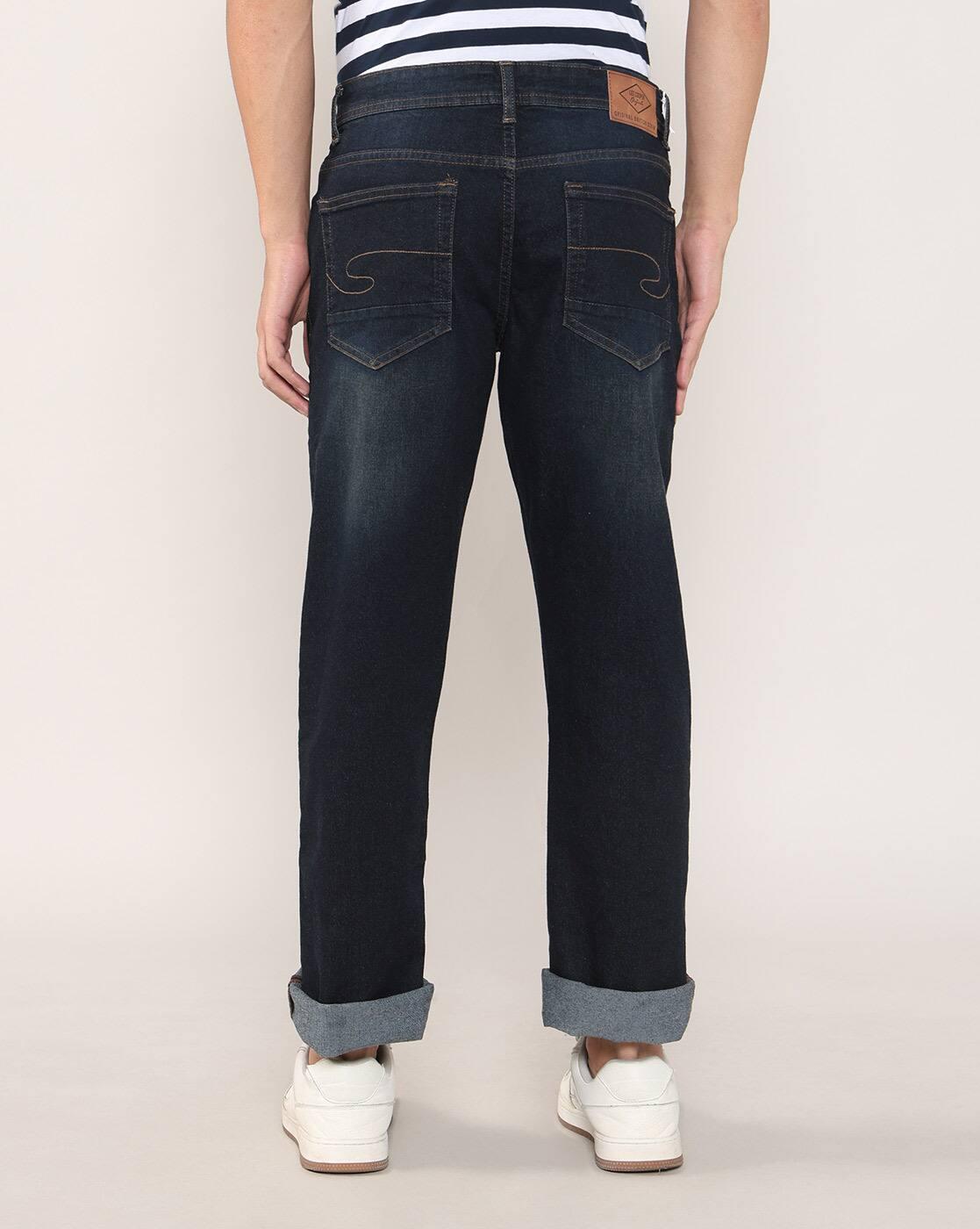 Men Lightly Washed Loose Fit Jeans
