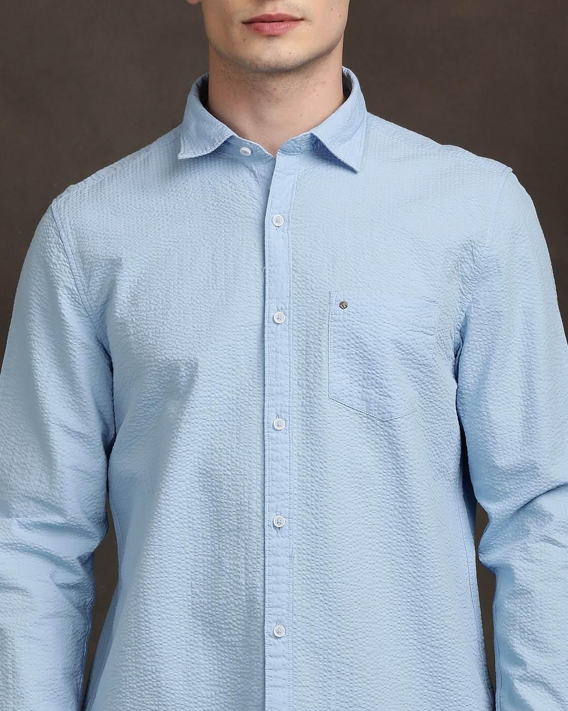 Men Spread-Collar Slim Fit Shirt