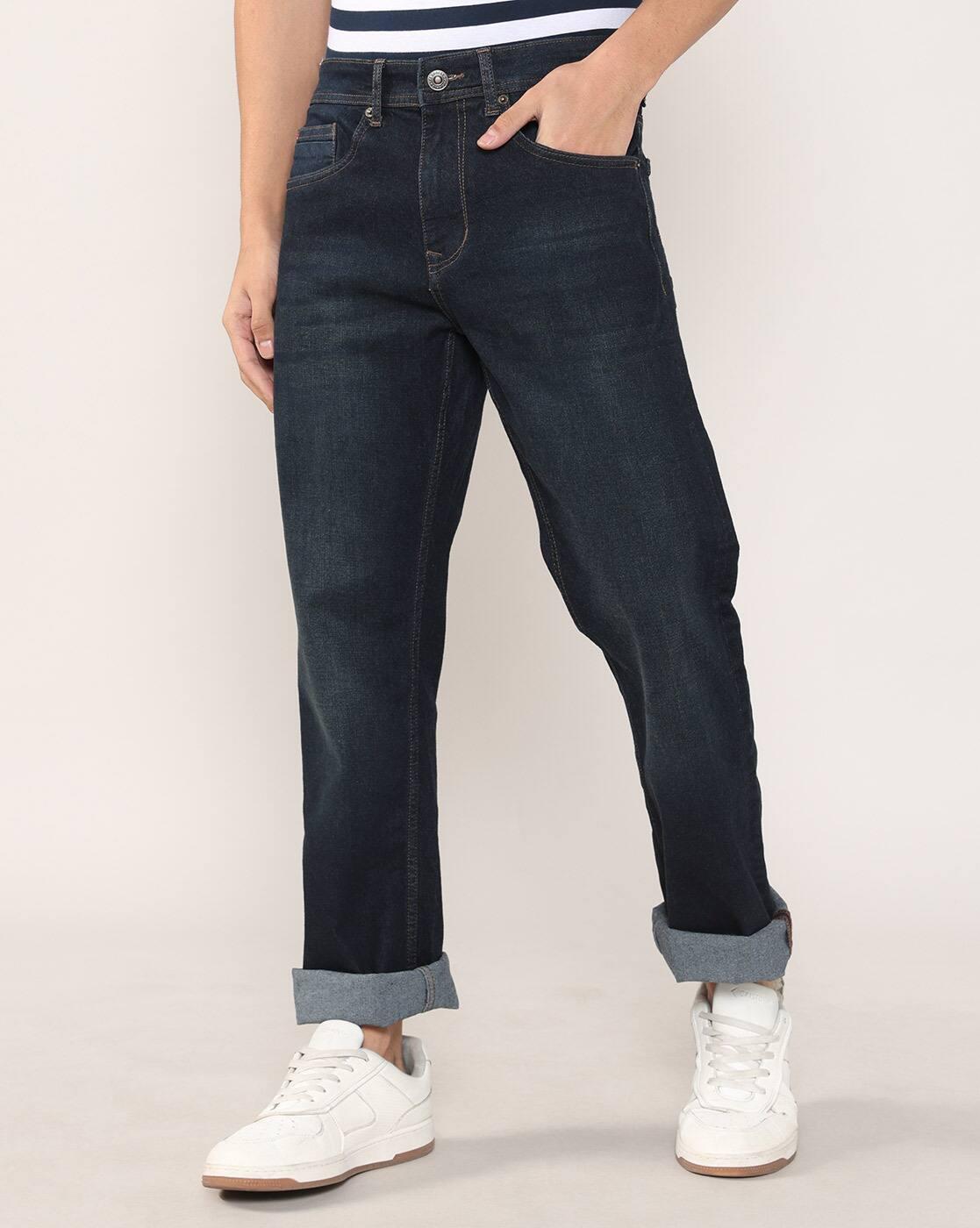 Men Lightly Washed Loose Fit Jeans