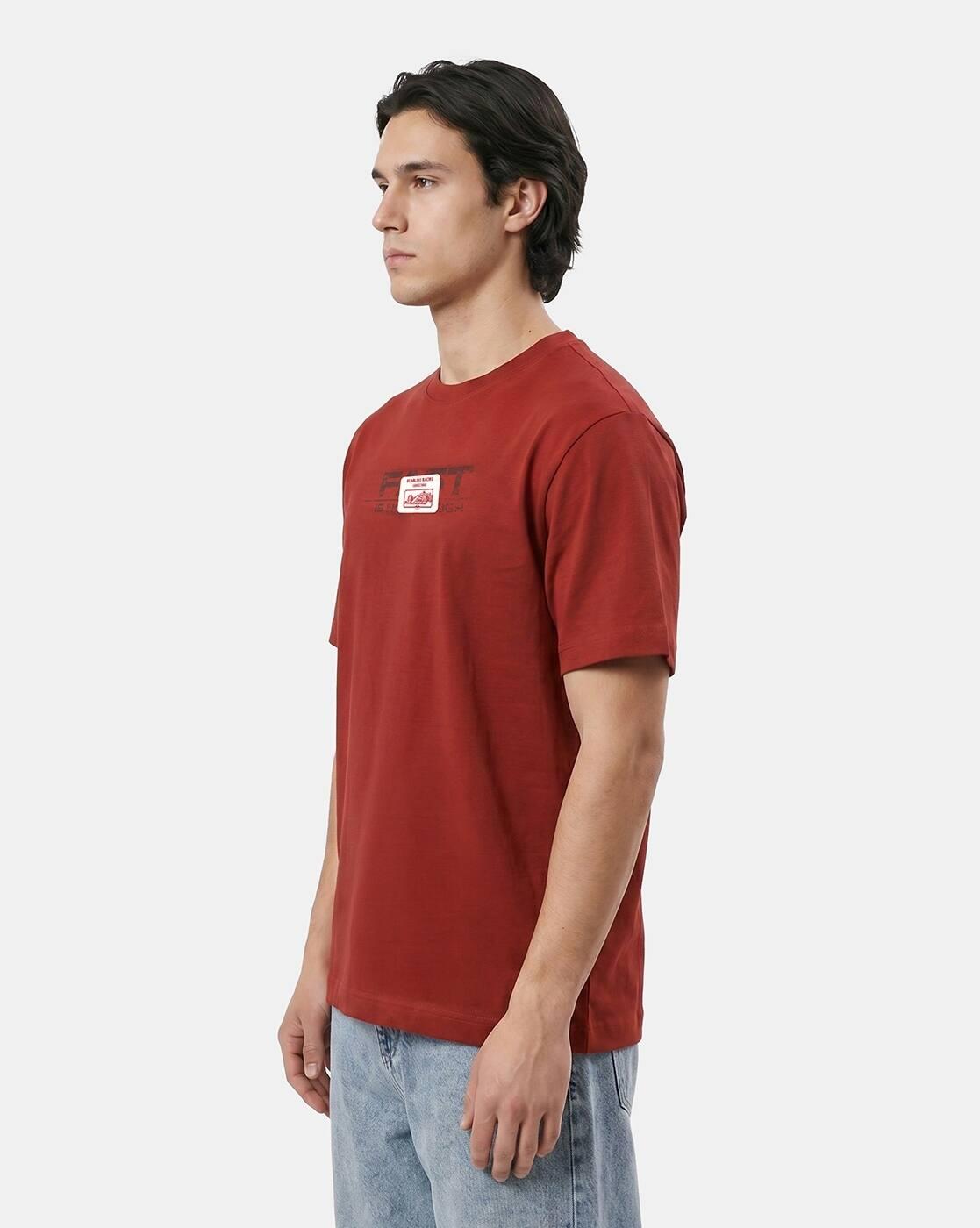 Typographic Print Oversized Fit Crew-Neck T-Shirt
