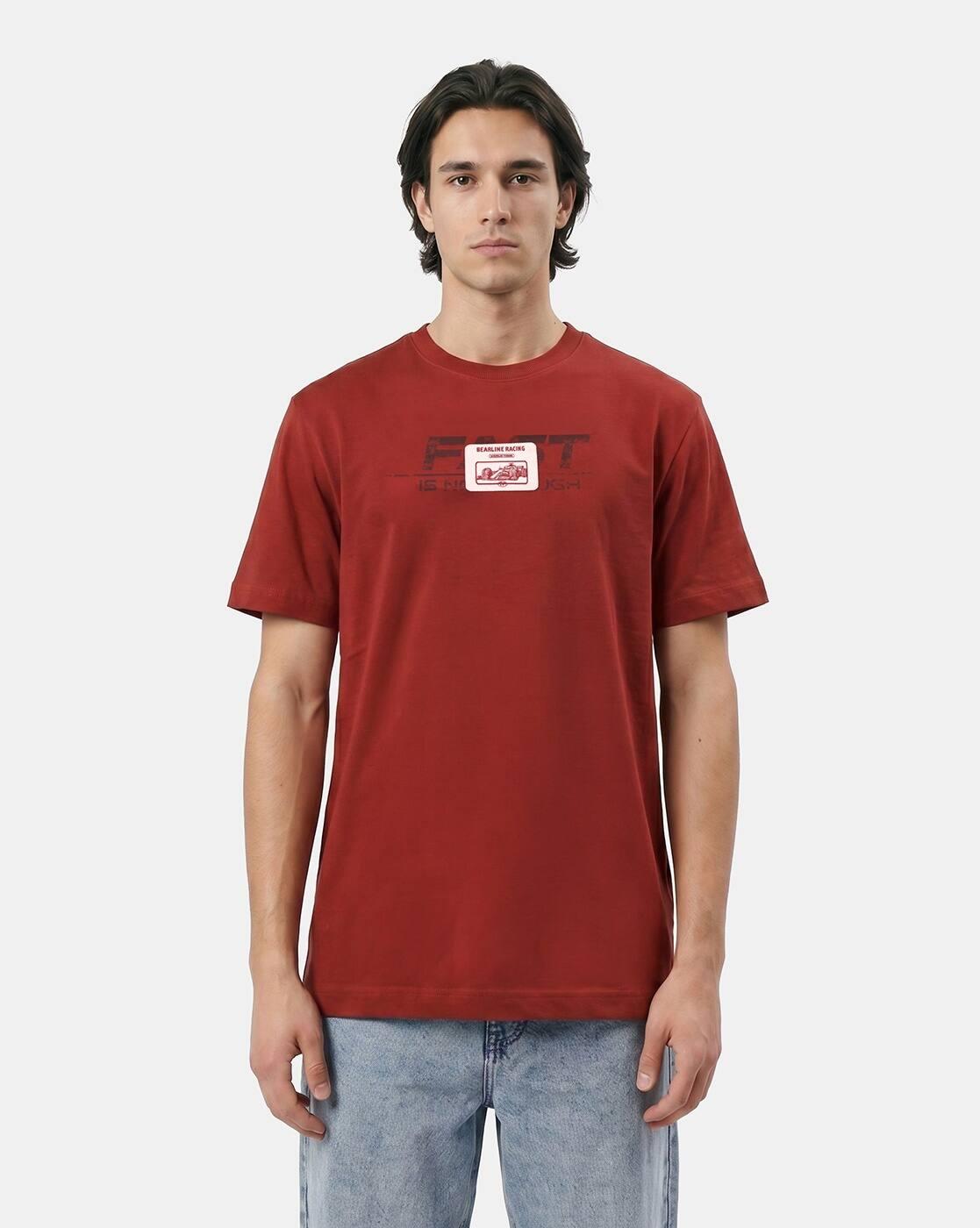 Typographic Print Oversized Fit Crew-Neck T-Shirt