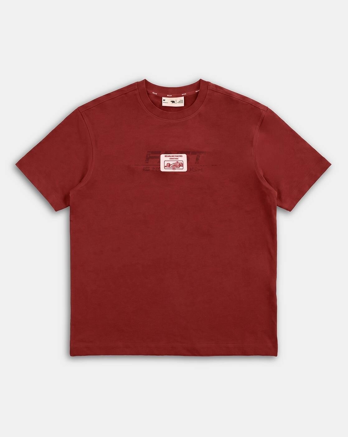 Typographic Print Oversized Fit Crew-Neck T-Shirt