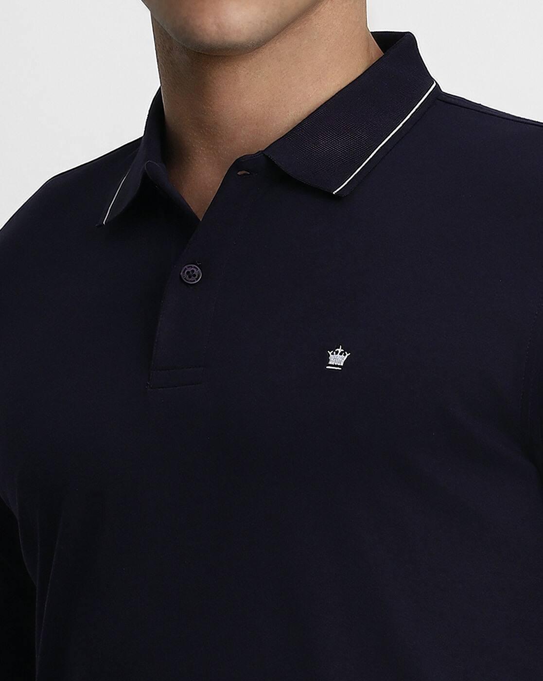 Regular Fit Logo Print Cotton Polo T-shirt