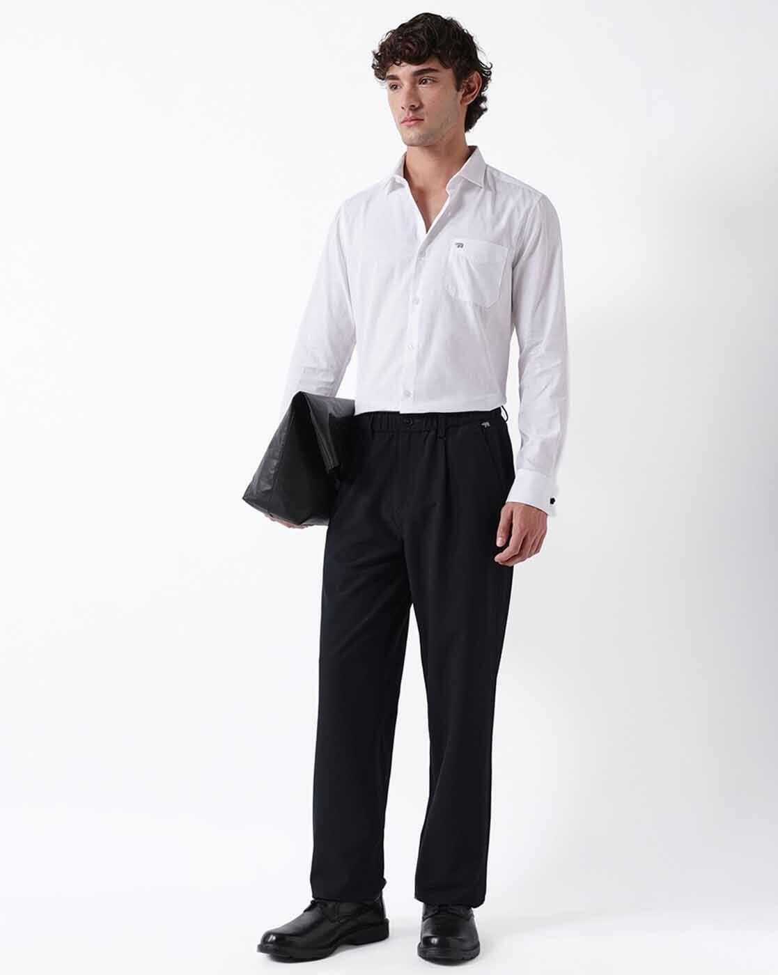 Men Dobby Striped Tailored Fit Cotton Shirt