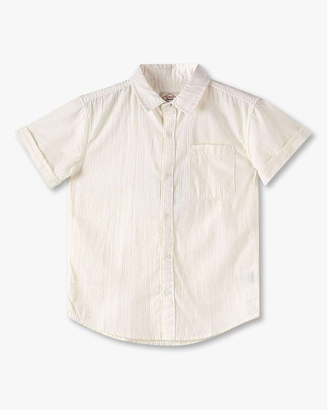 Boys Patterned Relaxed Fit Cotton Shirt