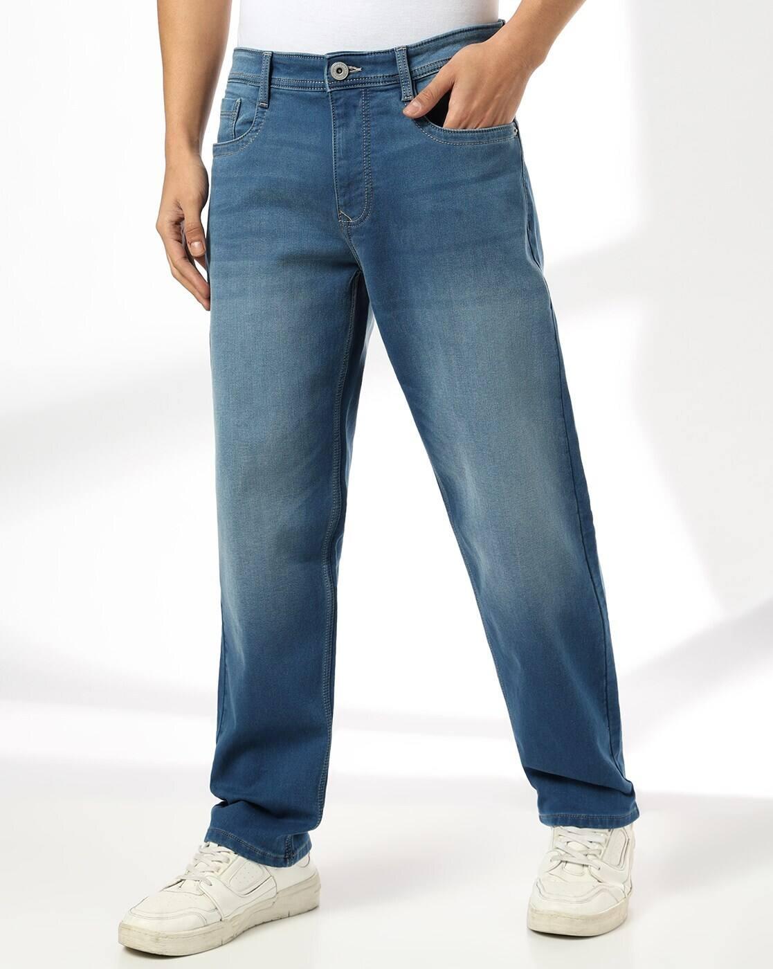 Men Washed Cotton Relaxed Jeans