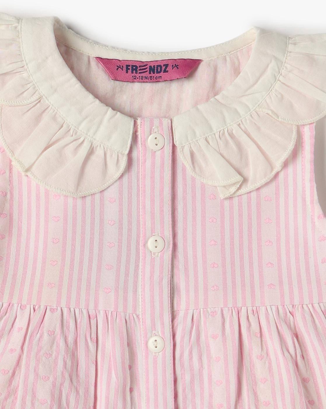 Girls Striped Tiered Dress