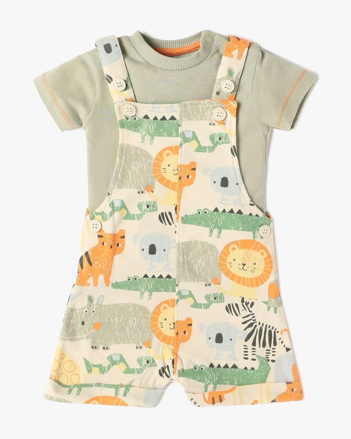 Boys Graphic Print Dungaree with T-Shirt