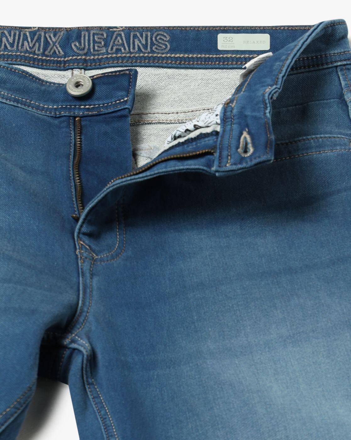Men Washed Cotton Relaxed Jeans