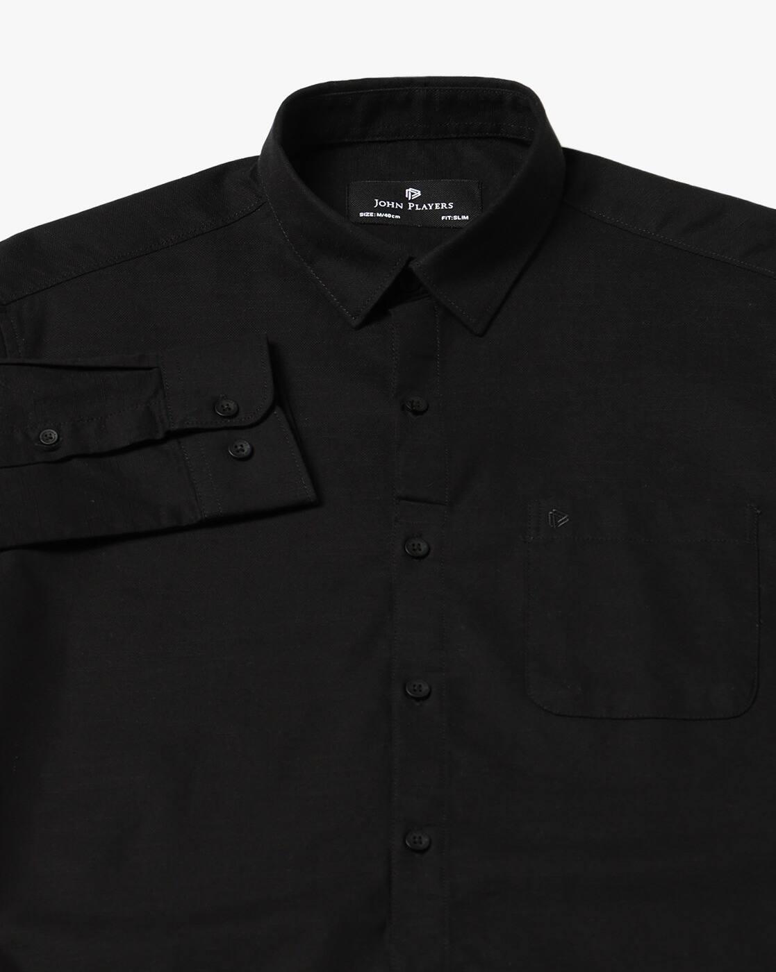 Men Slim Fit Cotton Shirt with Patch Pocket