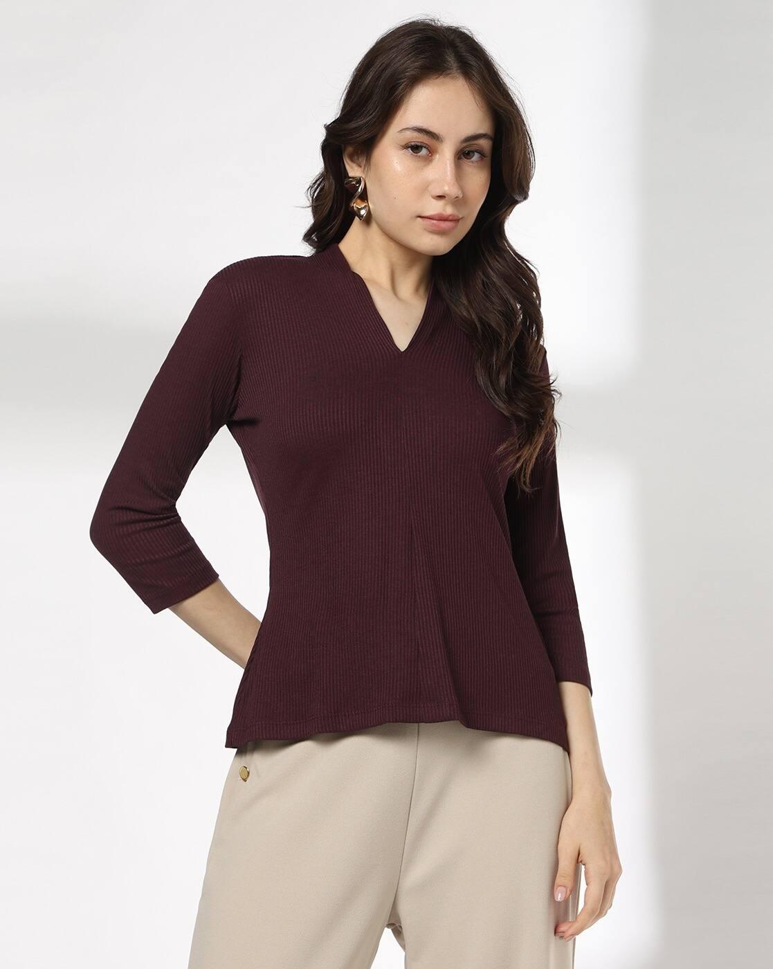Women Regular Fit V-Neck Top