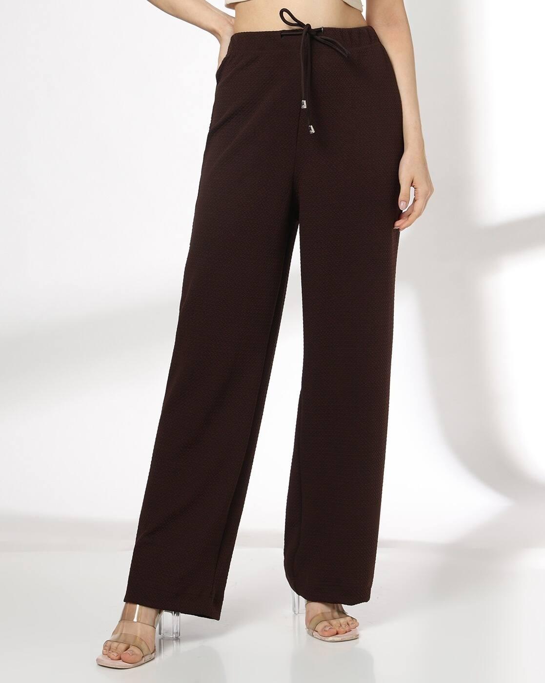 Women Patterned Relaxed Fit Flat-Front Pants with Drawcord