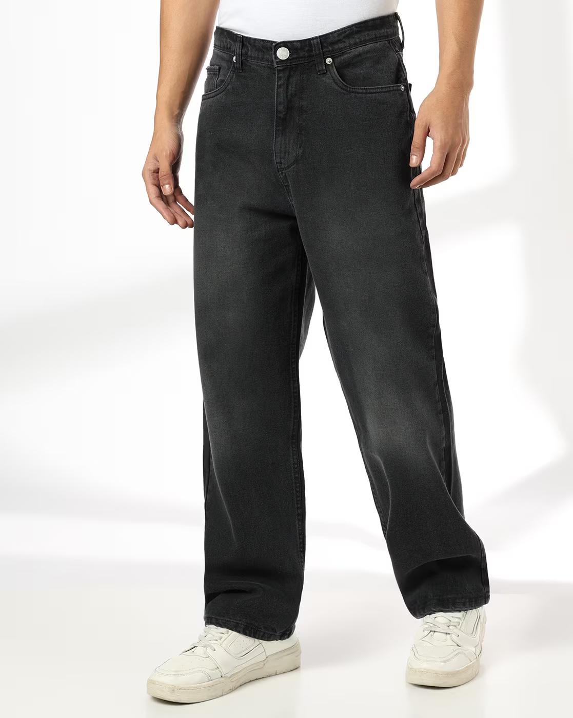 Men Mid-Wash Baggy Jeans