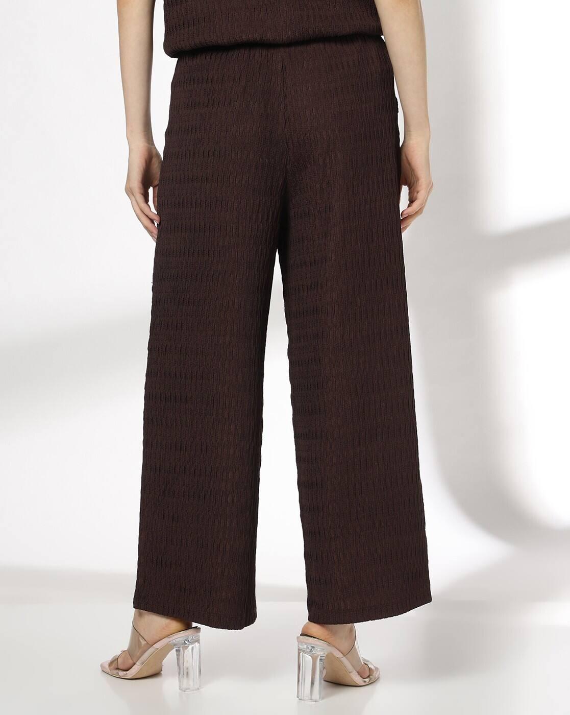 Women Patterned Wide-Leg Flat-Front Pants