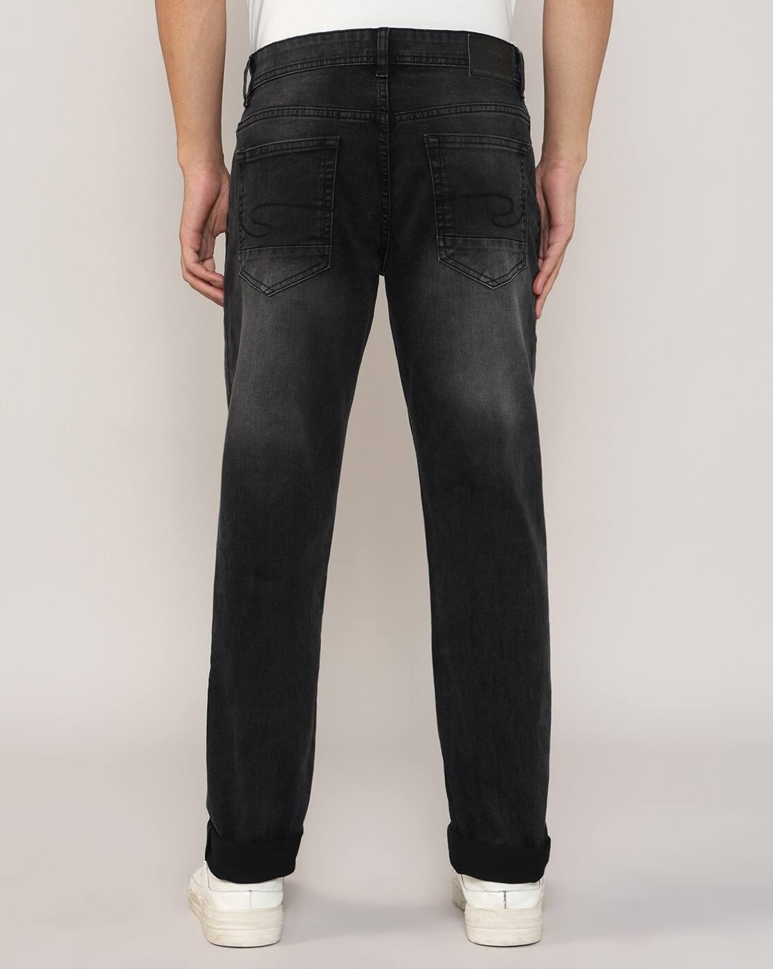 Men Lightly Washed Loose Fit Jeans