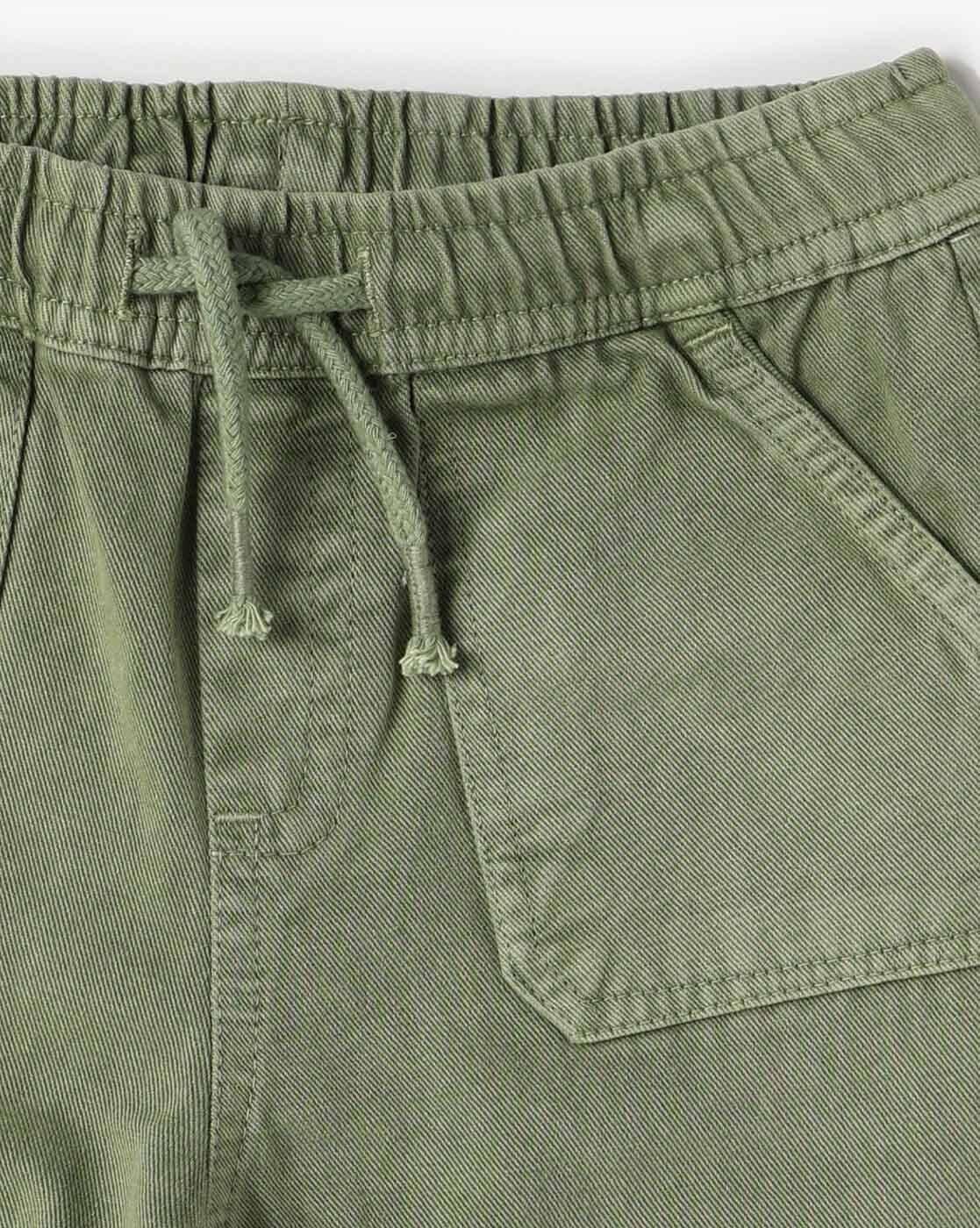 Boys Straight Fit Pants with Drawstring Waist