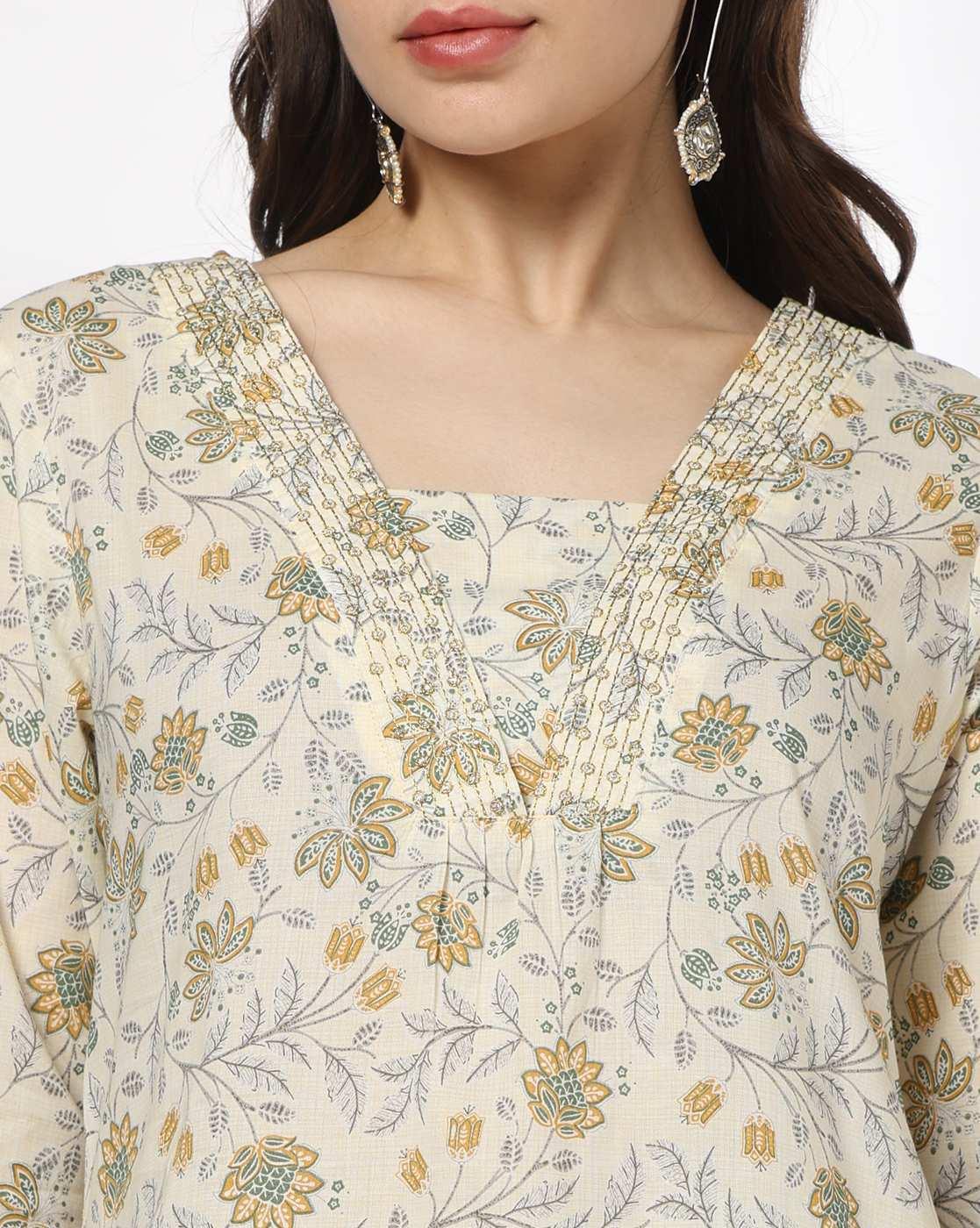 Women Floral Print Straight Kurta & Pants Co-Ord Set