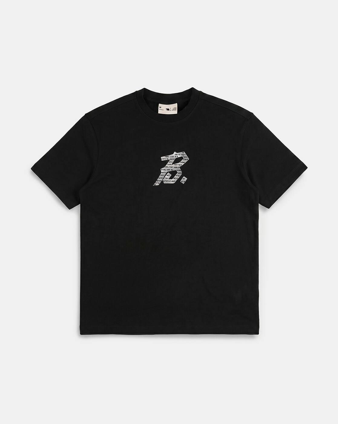 Men Black Graphic Print Oversi, BLACK, S