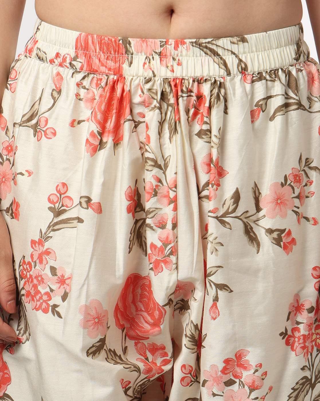 Women Floral Print A-Line Kurta & Palazzos Set